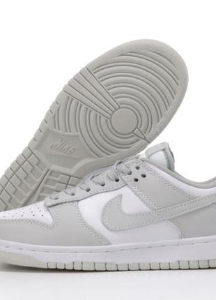 Кросівки шкіряні nike sb dunk low vast grey (найк сб у біло-сірому кольорі)(36-45)4 фото