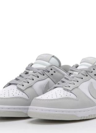 Кросівки шкіряні nike sb dunk low vast grey (найк сб у біло-сірому кольорі)(36-45)7 фото