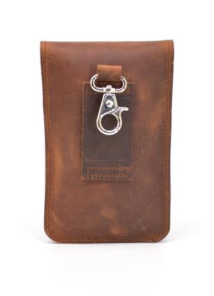 Стильная современная кожаная сумка чехол на пояс, цвет светло-коричневый tarwa rb-2091-3md4 фото