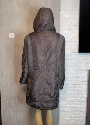 Удлиненная демисезонная куртка с капюшоном большого размера c&amp;а, xxl 52-54р2 фото