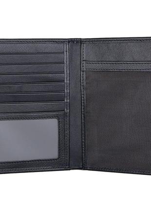 Модный черный кожаный кошелек-органайзер с отделом для id документов jdr-8450a5 фото