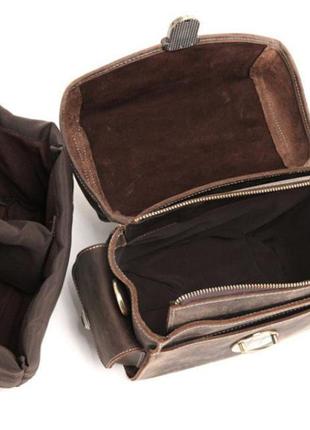 Стильная современная кожаная сумка для камеры фотоаппарата коричневая bexhill bx35166 фото
