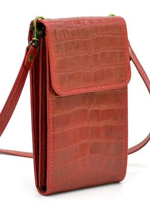 Стильная современная кожаная красная женская сумка-чехол панч rep3-2122-4lx tarwa