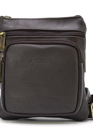 Удобная сумка через плечо мужская из кожи tarwa gc-1342-2-3md коричневая3 фото