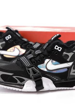 Чоловічі зимові кросівки nike air trainer 1 sp black ( найк тренер високі чорні кросівки на хутрі )