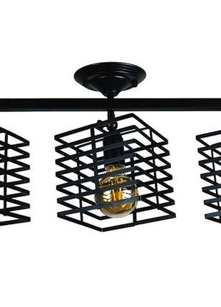 Люстра потолочная на три  плафона на планке 756xpr104f-3 bk