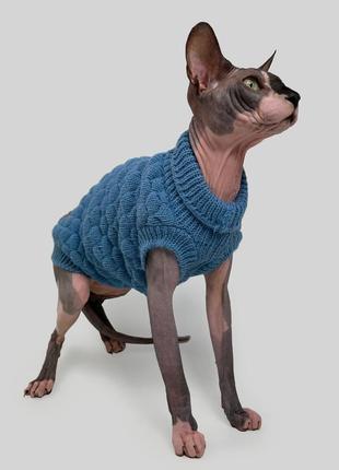 Шикарный свитер вязаный для котов шерсть хлопок2 фото