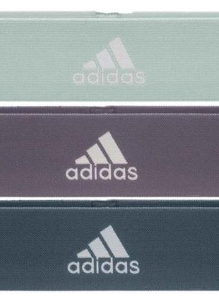 Набір еспандерів adidas resistance band set (l, m, h) зелений, фіолетовий, темно-синій уні 70х7,6х0,