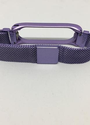 Металлический ремешок mi band 3 mi band 4 на магните лиловый матовый ❤️😲очень красивый4 фото