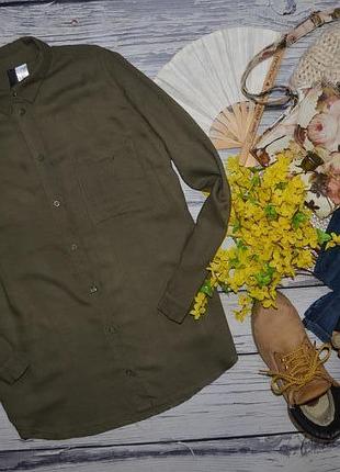 10/м/40 h&m фірмова натуральна жіноча оливкова сорочка блуза