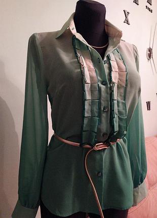 Шикарная шифоновая блуза рубашка.