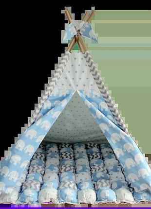 Вигвам хатка комплект арктика с ковриком бонбон - большой