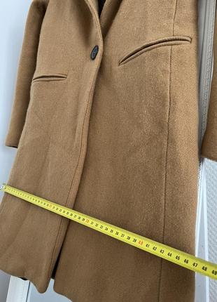 Шерстяное пальто zara стильное карамельное пальто zara шерстяное бежевое пальто пиджака zara демисезонное шерстяное пальто zara осеннее пальто casual7 фото