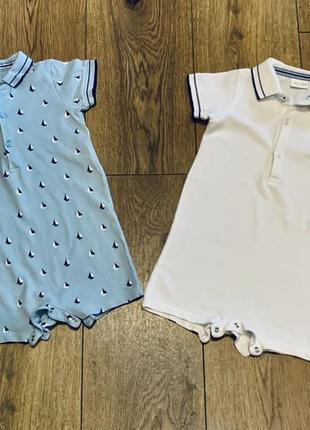Набор из двух предметов ромпер - рубашка поло песочник в морской тематике с корабликами 🛳 next