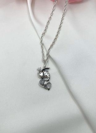 Срібний підвісок рибка