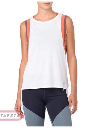 Стильная спортивная майка для спорта фитнеса asics gel-cool 2 tank wht/orng w ss19