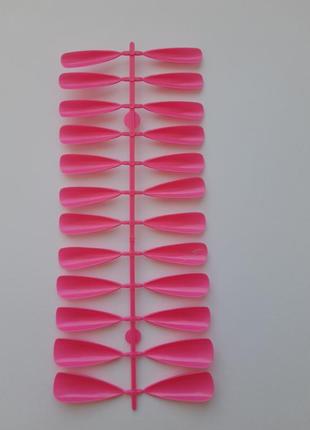Ногти накладные розовые стилеты матовые, набор накладных ногтей 24 шт4 фото