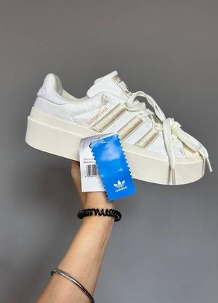 Adidas superstar bonega « white/beige » кросівки