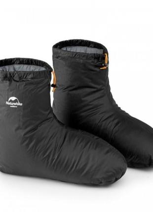 Пухові шкарпетки-чуні naturehike s nh18s023-t black