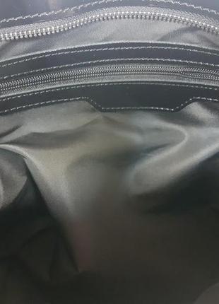 Сумка женская натуральная кожа, черная глянцевая карман под рептилию 16184 фото