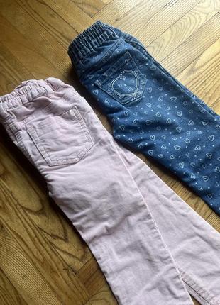Набір штанів для дівчинки, джинси, вельветові штани, теплі штани5 фото