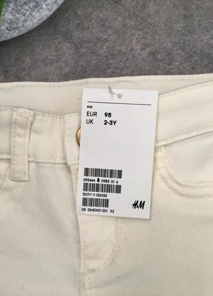 Детские джинсовые шорты для девочки 2-3 года, рост 98 см. фирмы h&m2 фото