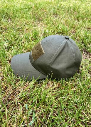 Тактическая кепка олива всу, бейсболка олива с шевроном, летняя армейская кепка регулируемая + подарок2 фото