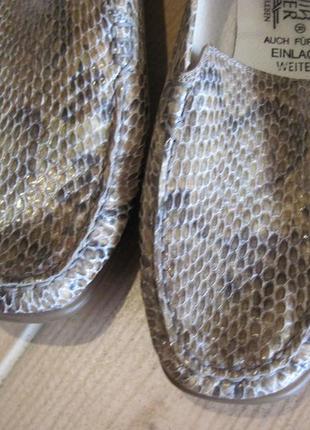 Мокасины "waldlaufer" р. 38 натуральная кожа змеи10 фото