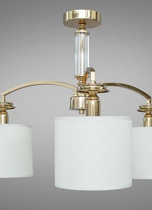 Сучасна люстра з абажурами diasha на 3 лампи золото 1018/3g