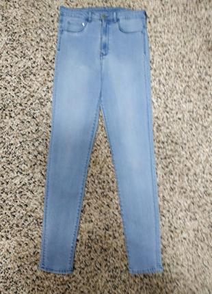 Стрейчевые джинсы с высокой посадкой5 фото
