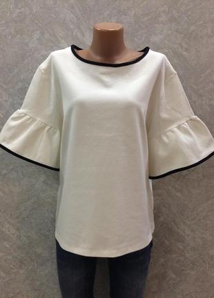 Блуза з щільної тканини з воланами на рукавах marks&spencer1 фото
