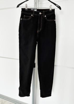Джинсы свободного кроя mom с высокими лодыжками h&m черные женские фирменные