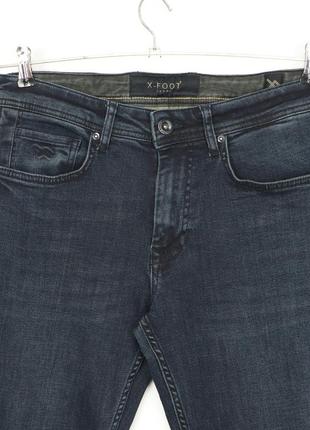 Чоловічі джинси slim темносині з зеленим завужені демісезонні гарної якості x-foot 265-2646-52435 фото