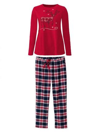 Пижама (лонгслив и штаны) для женщины esmara 421877-1 34/ xs красный  76927