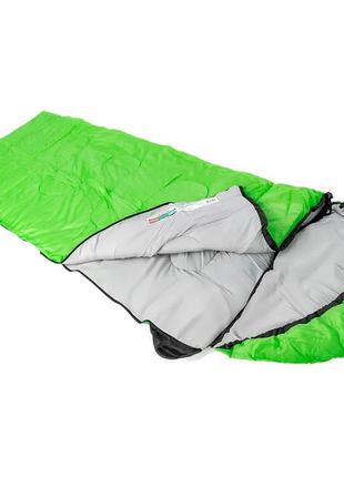 Спальный мешок кемпинг "peak" 200l с капюшоном зеленый3 фото