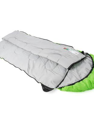 Спальный мешок кемпинг "peak" 200l с капюшоном зеленый2 фото
