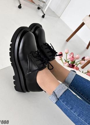 Женские черные туфли демисезонные деми эко-кожа весна осень