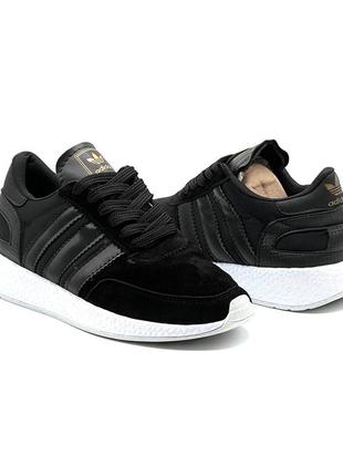 Черные замшевые кроссовки adidas iniki. черненные замшевые кроссовки адидас 40-44