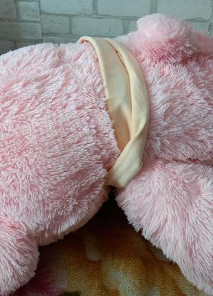Великий рожевий м'який ведмідь пусік висота 75 см7 фото
