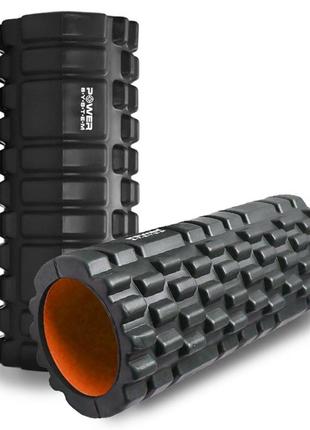 Ролик массажный спортивный тренировочный (роллер) power system ps-4050 fitness black/orange (33x15см.) ve-33