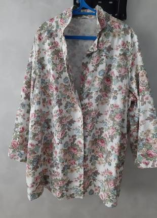 Пиджак легкий с цветочным принтом