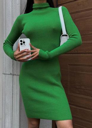 Платье гольф вязаное бесшовная короткая