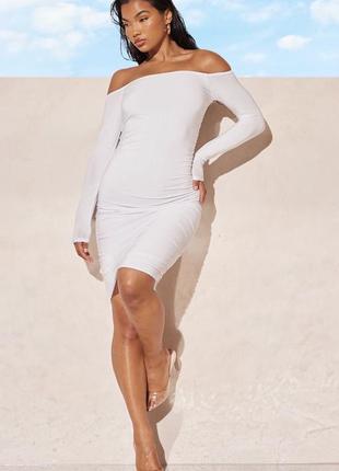 Сукня тканина масло з драпіруванням prettylittlething plt