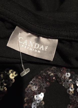 Натуральная,трикотажна-стрейч,блузка с паєтками,великого розміра,canda premium,c&a8 фото