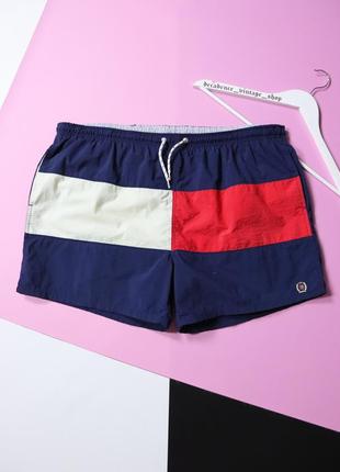Вінтажні шорти tommy hifliger big logo flag спортивні для плавання vintage polo rl jeans ralph lauren винтажные шорты