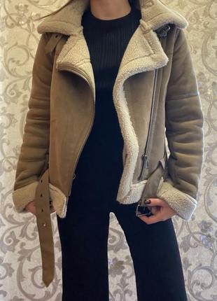 Zara дубленка куртка