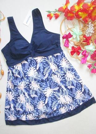 Шикарный слитный купальник платье с шортами в цветочный принт ecupper 💛🍹💛2 фото