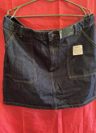 Спідниця юбка міні мини джинс великий розмір 20 бренд