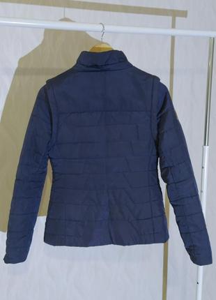 Куртка-трансформер для дівчинки темно-синя3 фото