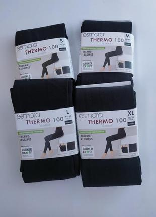 Теплые зимние термо лосины легинсы термолосины 100 ден на флисе esmara l , 44, 46, 52, 54